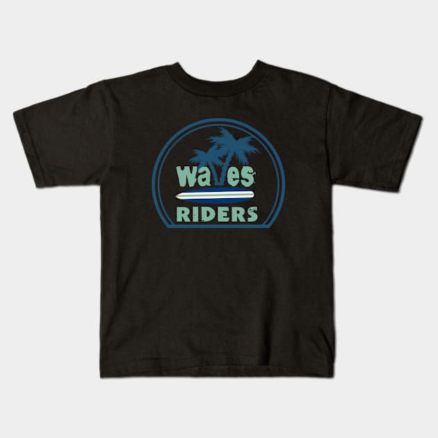 Wave Riders Kids T-Shirt by Hellyes4d